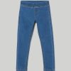 Bambini Blukids Jeans E Pantaloni | Treggings In Denim Di Cotone Elasticizzato Bambina