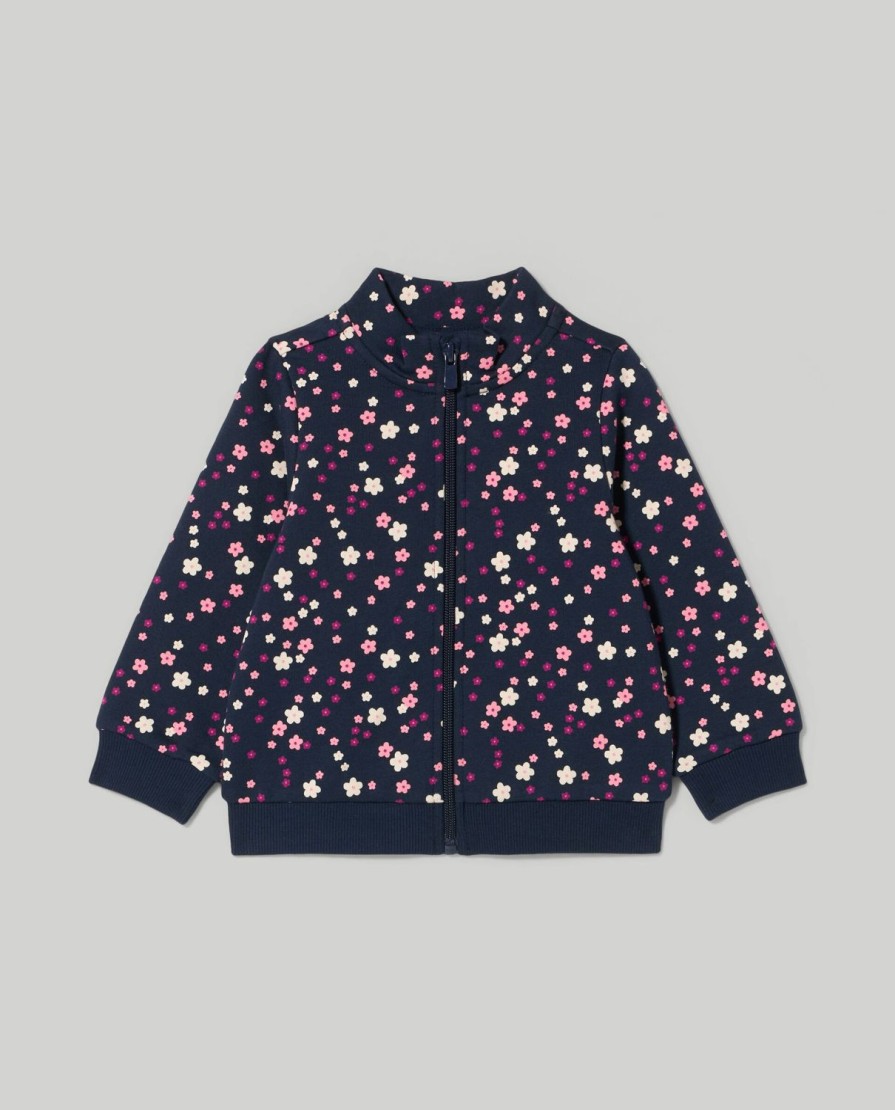 Neonata 9-36 Mesi Blukids Maglioncini | Felpa Full Zip In Puro Cotone Neonata