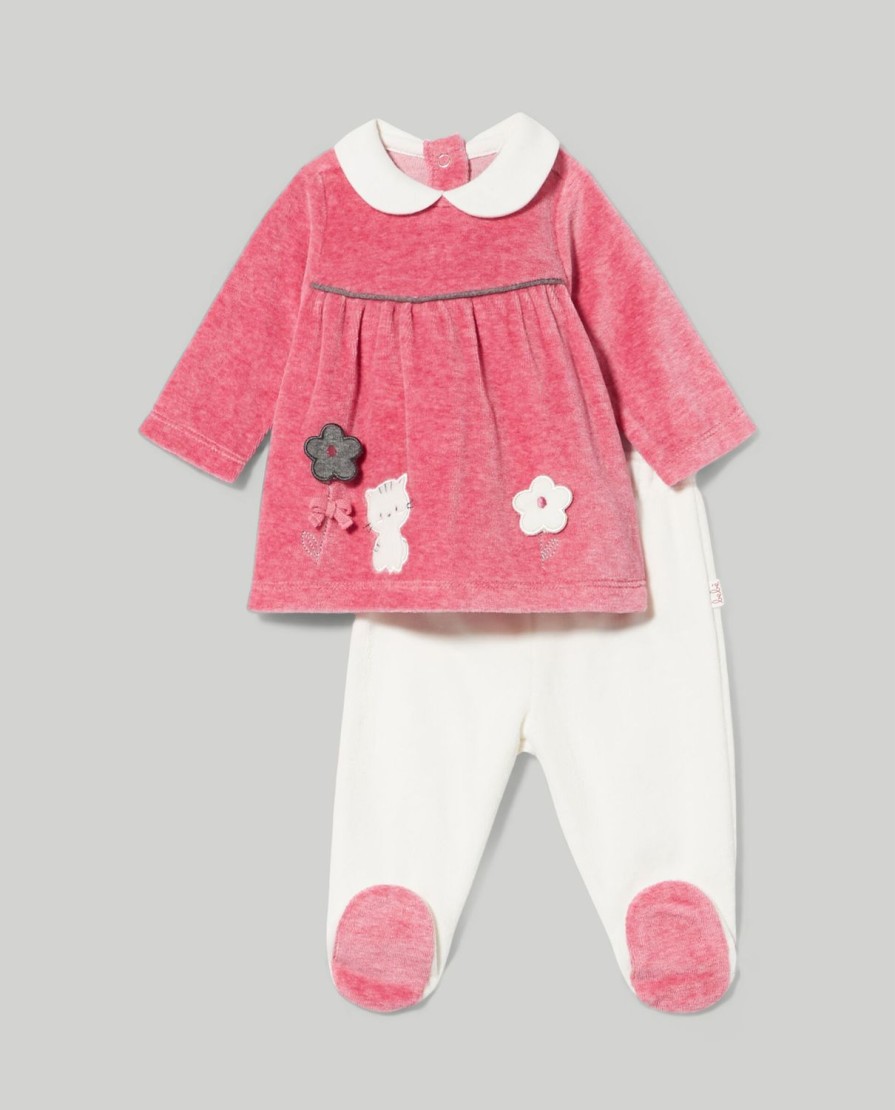 Nascita Blukids Completini | Set Ciniglia Con Ricami Neonata