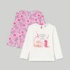 Neonata 9-36 Mesi Blukids Magliette | Pack 2 T-Shirt In Puro Cotone A Maniche Lunghe Neonata