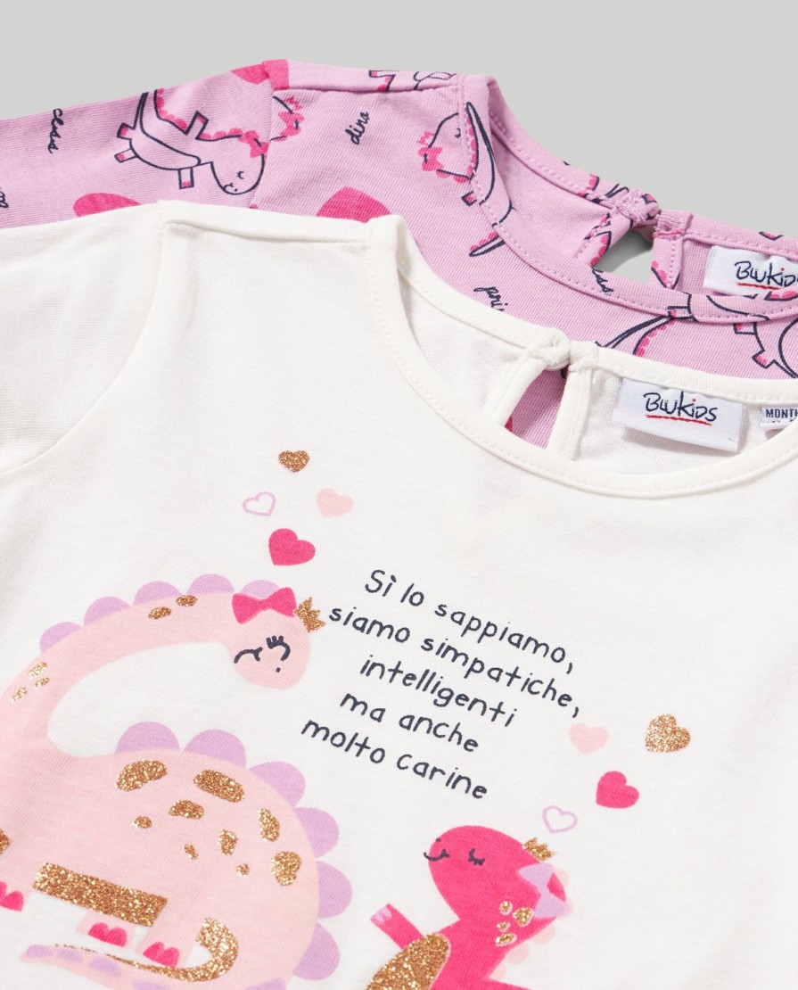 Neonata 9-36 Mesi Blukids Magliette | Pack 2 T-Shirt In Puro Cotone A Maniche Lunghe Neonata