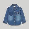 Neonato 9-36 Mesi Blukids Camicie | Camicia In Denim Di Puro Cotone Neonato