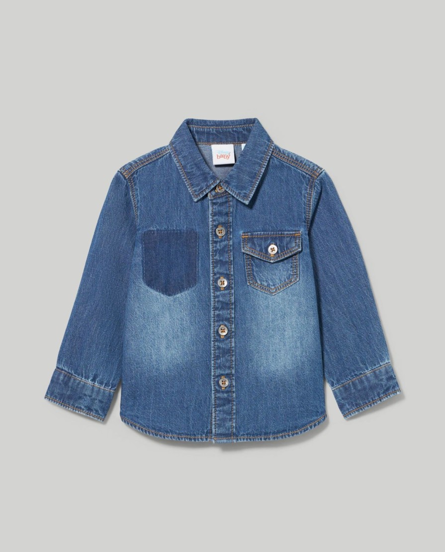 Neonato 9-36 Mesi Blukids Camicie | Camicia In Denim Di Puro Cotone Neonato