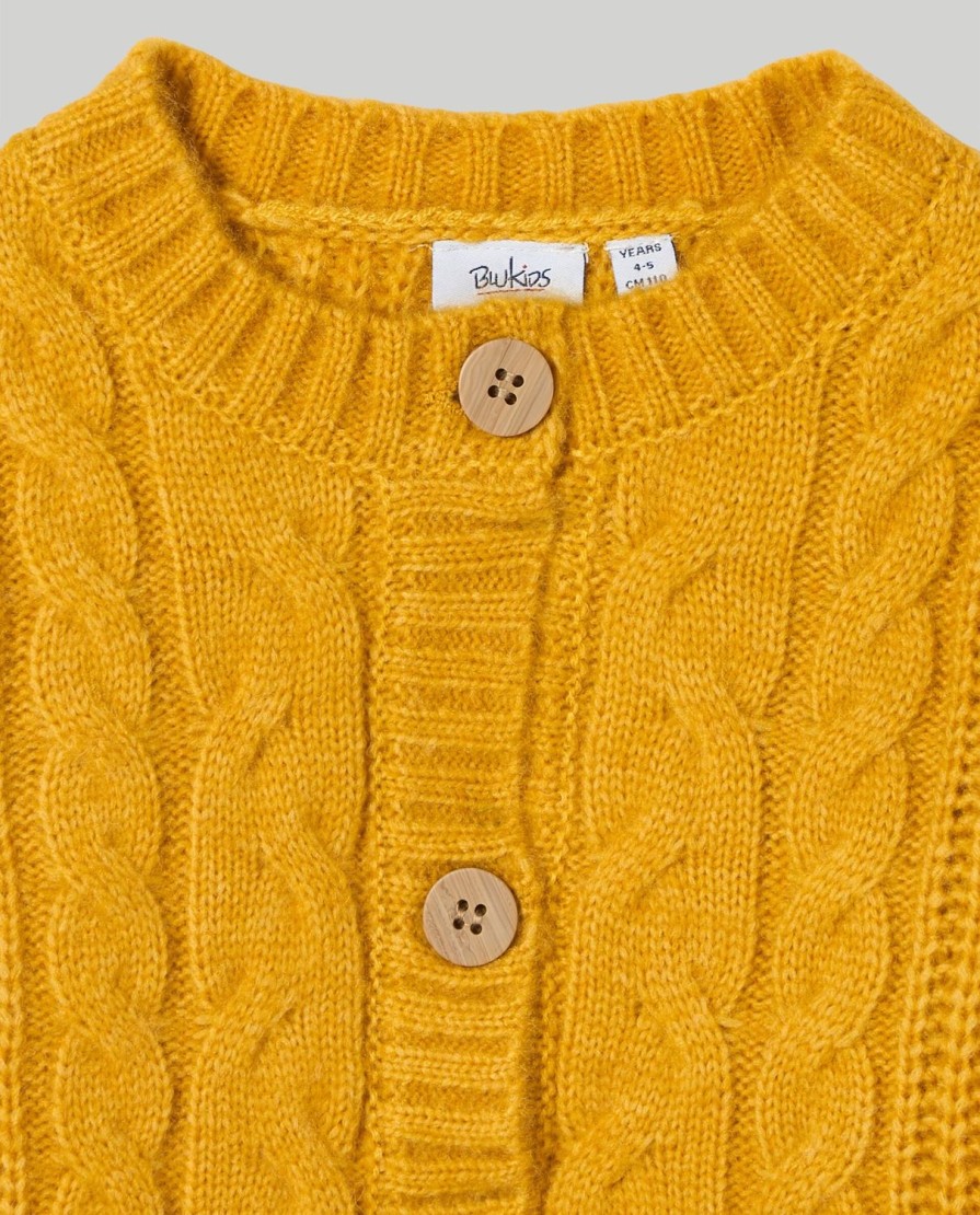 Bambini Blukids Maglioni | Cardigan In Maglia Inglese Bambina