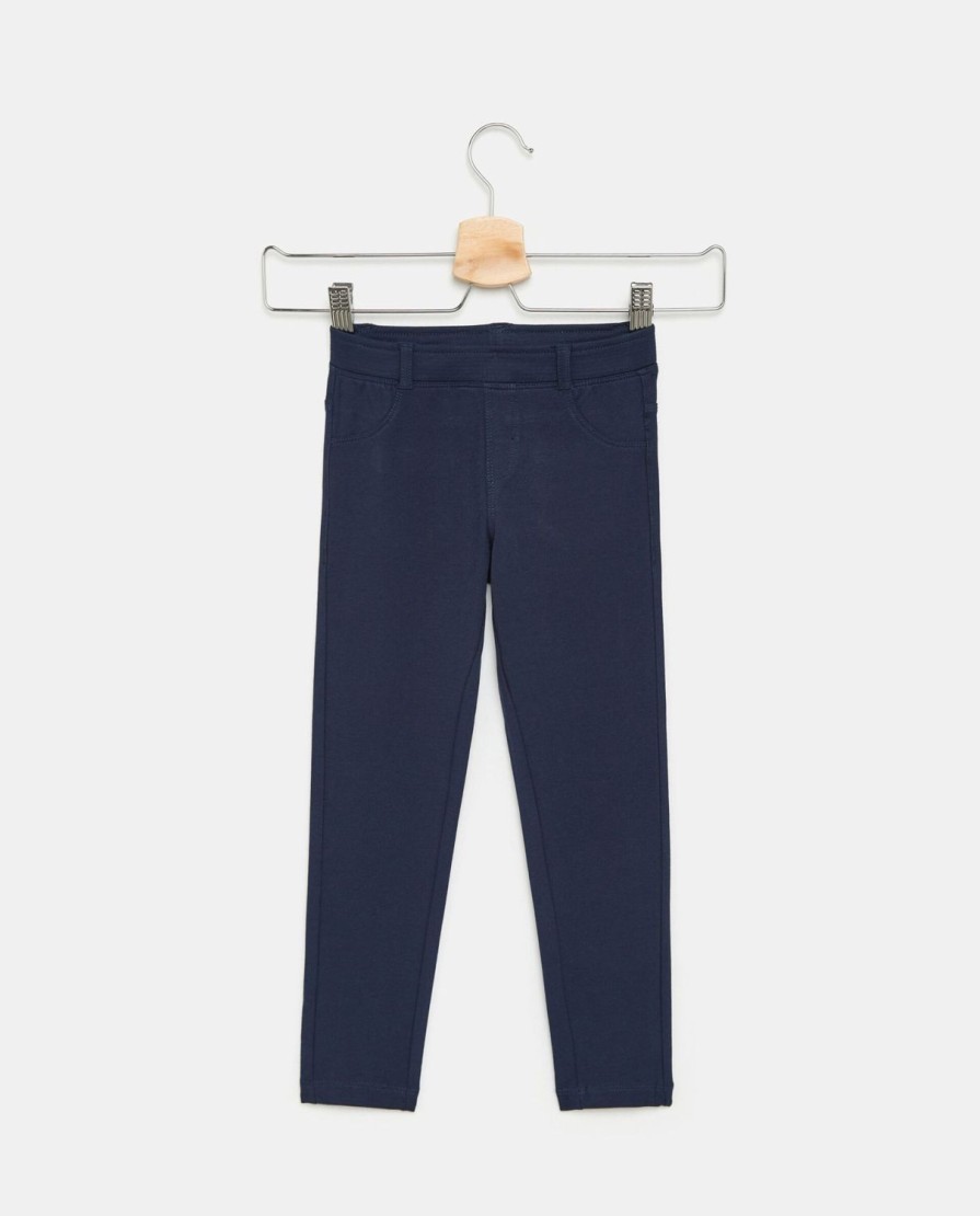 Bambini Blukids Jeans E Pantaloni | Treggings In Felpa Leggera Di Cotone Elasticizzato Bambina