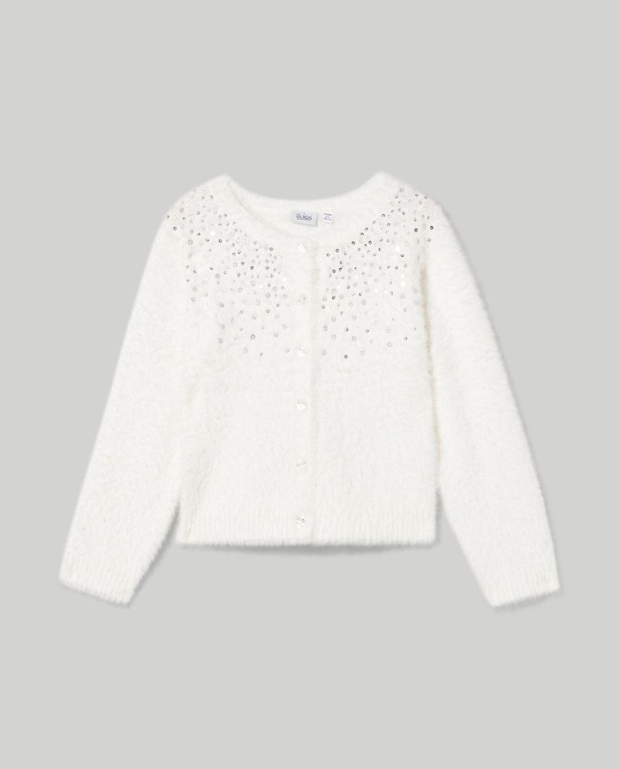 Bambini Blukids Maglioni | Cardigan In Filato Effetto Pelliccia Bambina