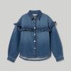 Ragazzi Blukids Camicie | Camicia In Denim Con Rouches Ragazza