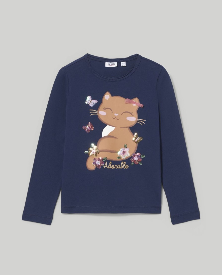 Bambini Blukids Magliette | T-Shirt Con Stampa Glitter Bambina