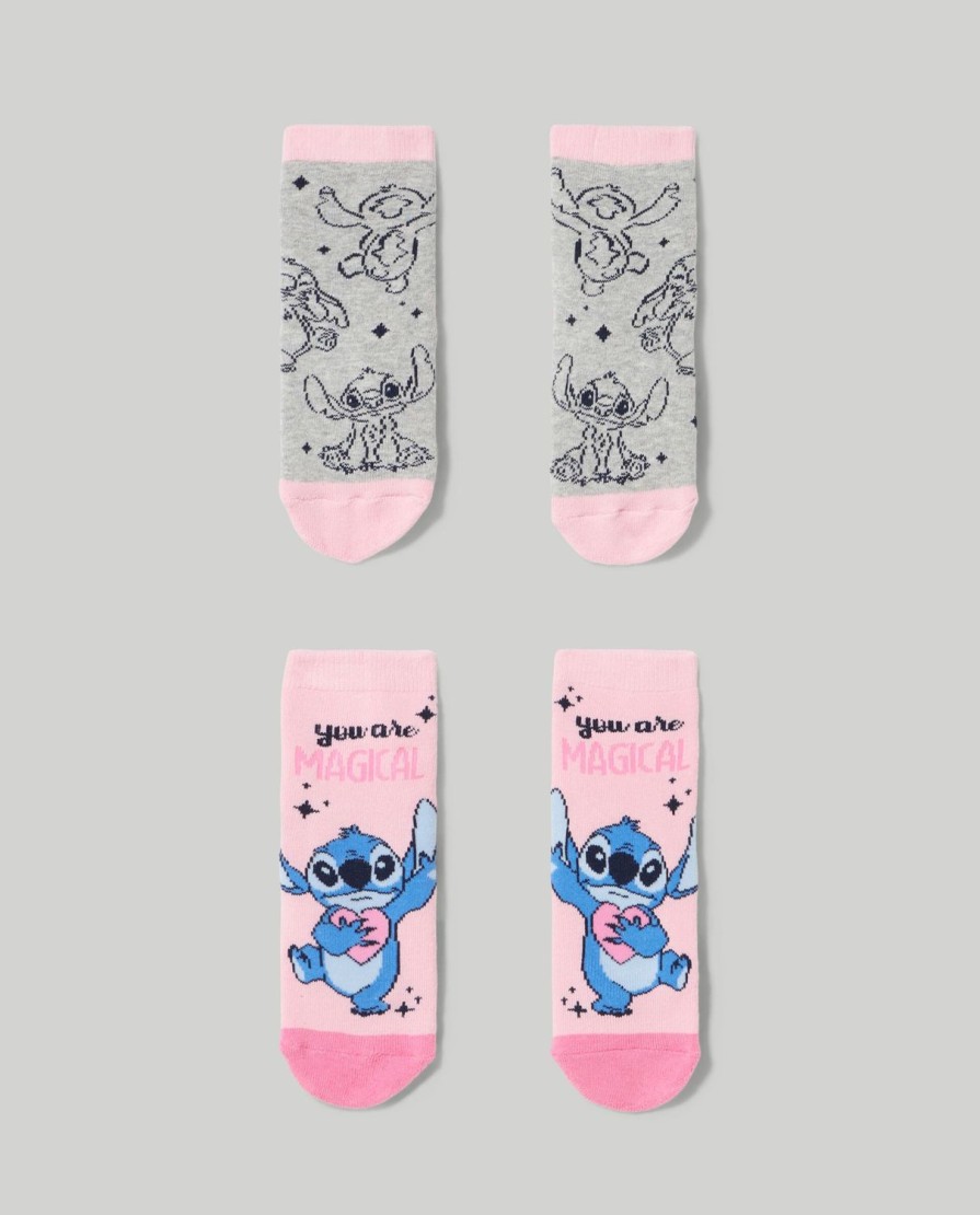 Bambini Blukids Disney | Pack 2 Calze Antiscivolo Lilo & Stitch Bambina