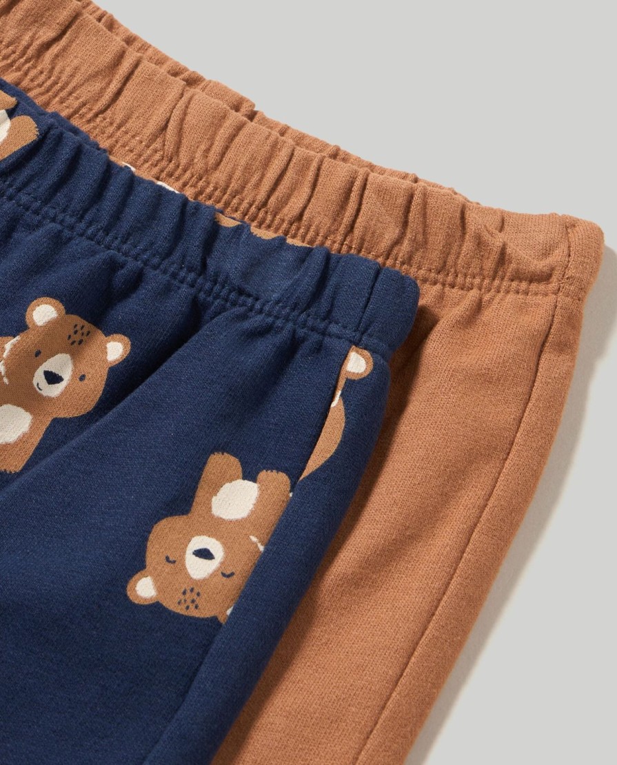 Neonato 9-36 Mesi Blukids Pantaloni E Jeans | Pack 2 Pantaloni In French Terry Di Puro Cotone Neonato