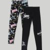 Ragazzi Blukids Jeans E Pantaloni | Pack 2 Leggings In Cotone Elasticizzato Stampati Ragazza