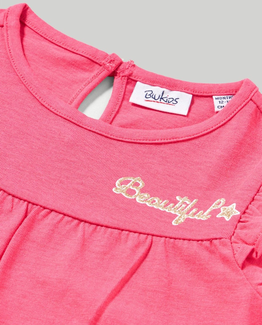 Neonata 9-36 Mesi Blukids Magliette | T-Shirt In Puro Cotone Con Rouches Neonata