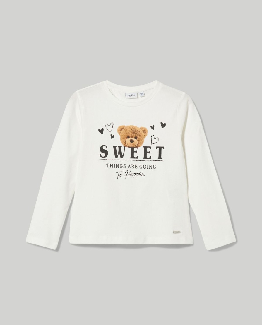 Bambini Blukids Magliette | T-Shirt In Cotone Elasticizzato Bambina