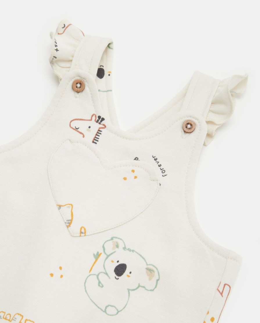 Nascita Blukids Tutine | Tutina Salopette Con Stampa E Ruches In Puro Cotone