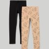 Bambini Blukids Leggings | Pack 2 Leggings In Felpa Con Stampa Bambina