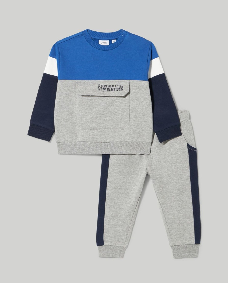 Neonato 9-36 Mesi Blukids Completini | Jogging Set In Felpa Neonato