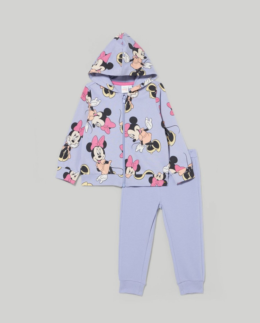 Neonata 9-36 Mesi Blukids Completini | Jogging Set Minnie In Felpa Di Puro Cotone Neonata