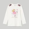 Bambini Blukids Magliette | T-Shirt A Maniche Lunghe Con Glitter E Paillettes Bambina