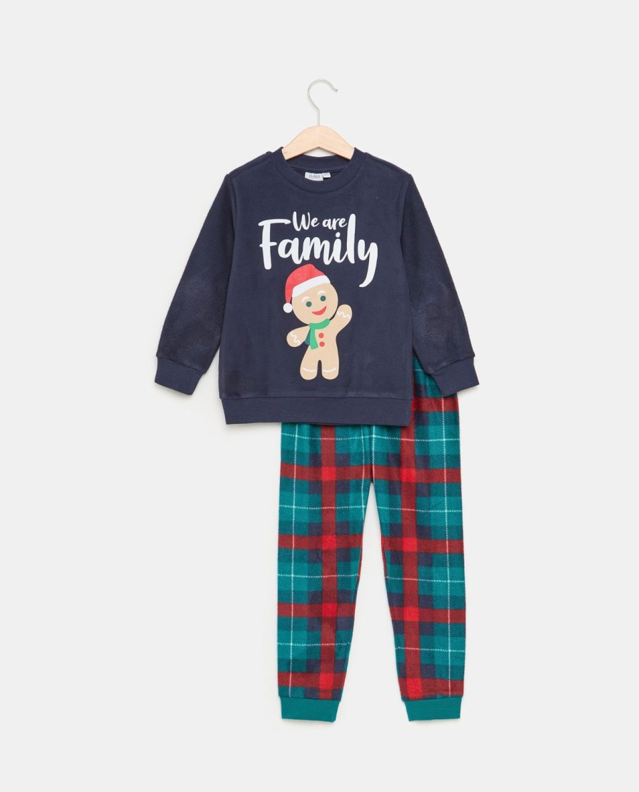 Bambini Blukids Pigiami | Pigiama Family Natale In Pile Lungo Bambino