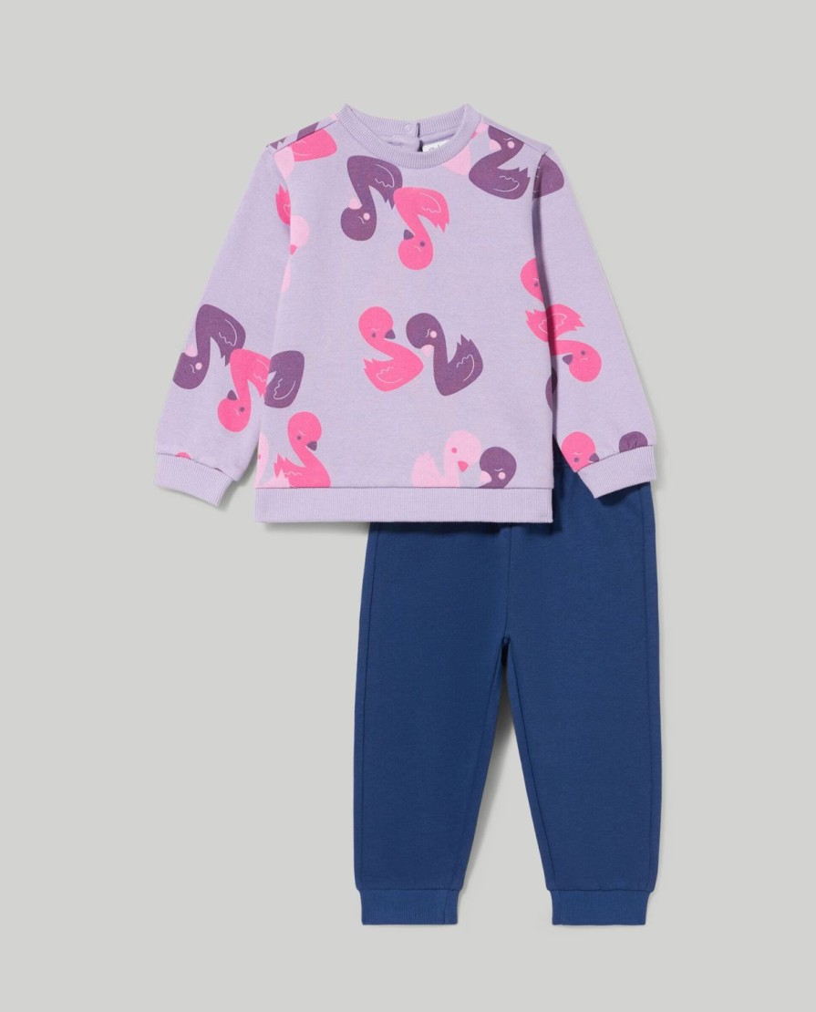 Neonata 9-36 Mesi Blukids Completini | Jogging Set In Felpa Di Cotone Neonata