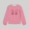 Bambini Blukids Magliette | T-Shirt In Cotone Elasticizzato Con Paillettes E Voile Bambina