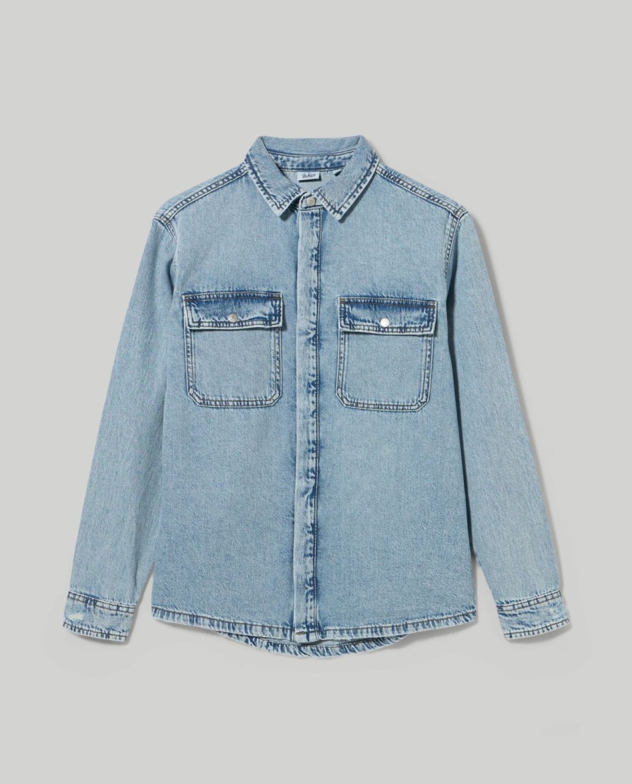 Ragazzi Blukids Camicie | Camicia In Denim Di Puro Cotone Ragazzo