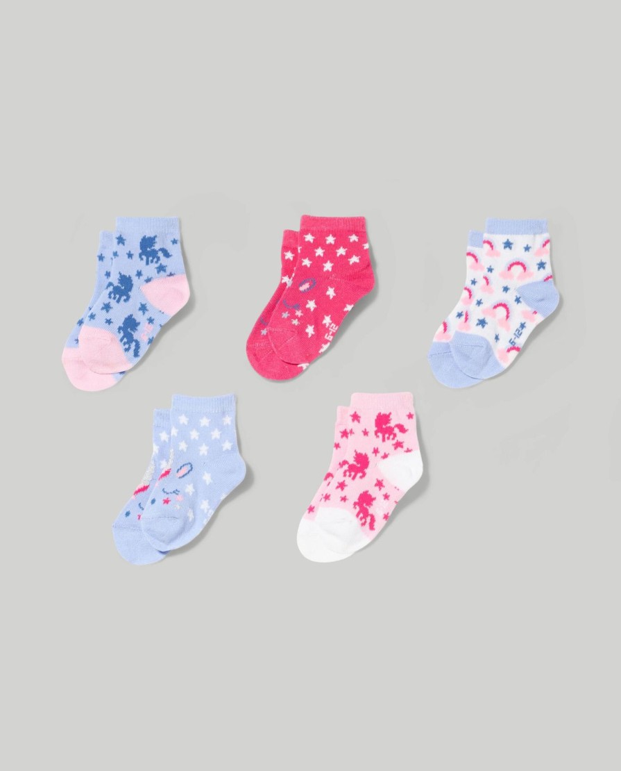 Neonata 9-36 Mesi Blukids Calze | Pack 5 Calze In Misto Cotone Neonata