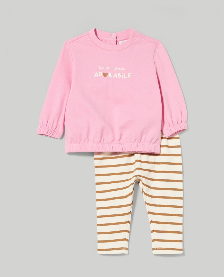 Neonata 9-36 Mesi Blukids Completini | Jogging Set In Puro Cotone Neonata