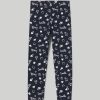 Bambini Blukids Leggings | Leggings In Cotone Elasticizzato Stampati Bambina