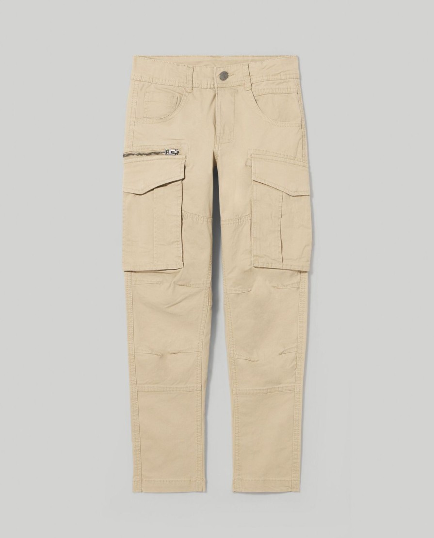 Ragazzi Blukids Jeans E Pantaloni | Pantaloni Cargo In Cotone Stretch Ragazzo