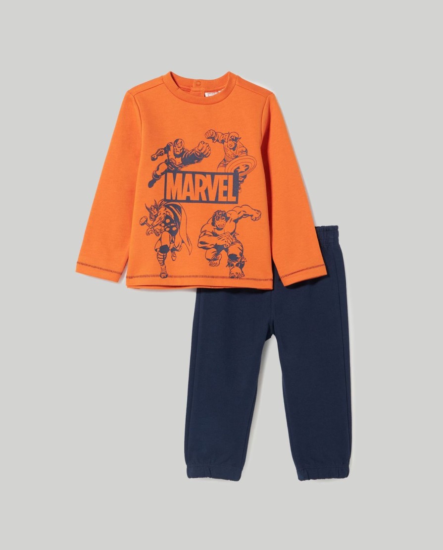 Neonato 9-36 Mesi Blukids Completini | Jogging Set In Puro Cotone Neonato