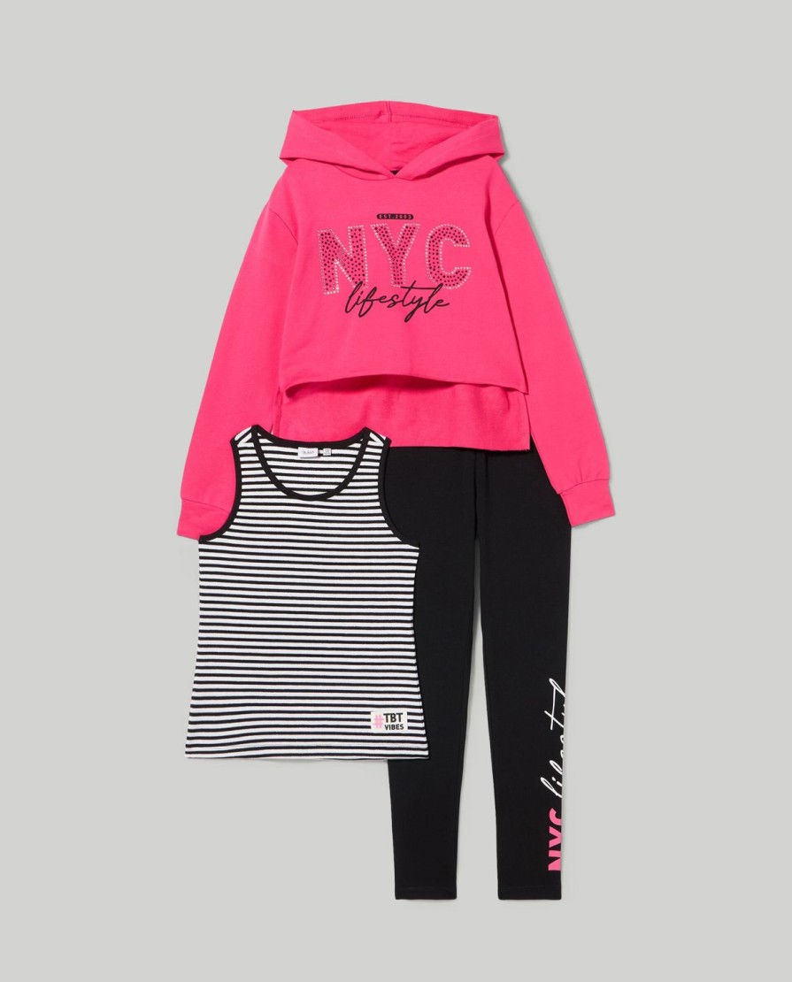 Ragazzi Blukids Set Ragazza | Jogging Set In Cotone Elasticizzato Ragazza