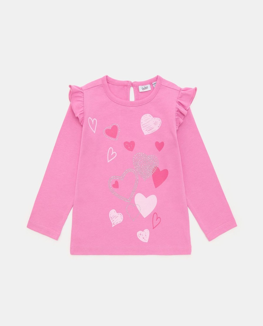 Neonata 9-36 Mesi Blukids Magliette | T-Shirt Con Volant In Puro Cotone Neonata