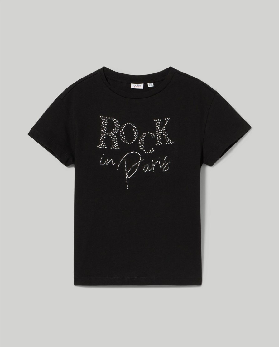 Ragazzi Blukids Magliette | T-Shirt In Puro Cotone Con Borchie Ragazza