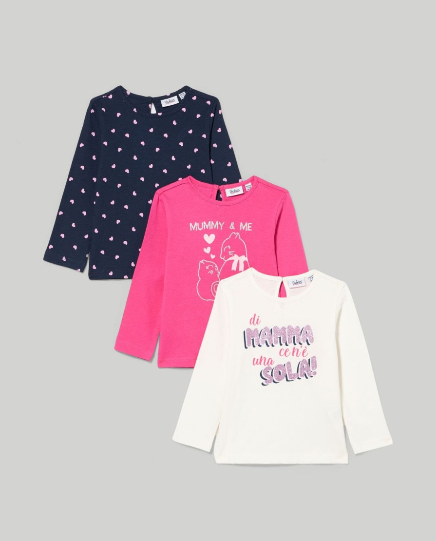 Neonata 9-36 Mesi Blukids Magliette | Pack 3 T-Shirt A Maniche Lunghe Neonata