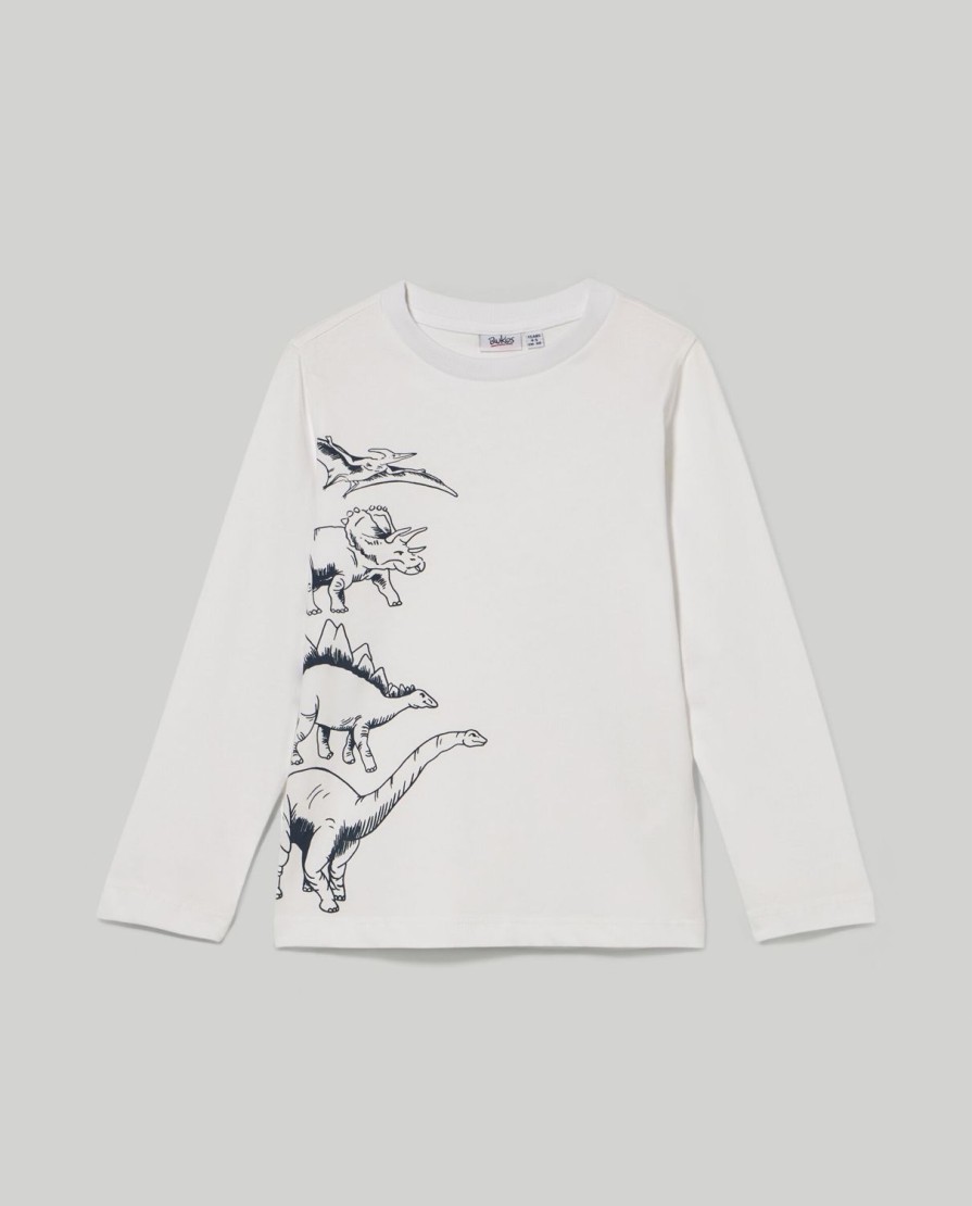 Bambini Blukids Magliette | T-Shirt In Puro Cotone Con Stampa Bambino