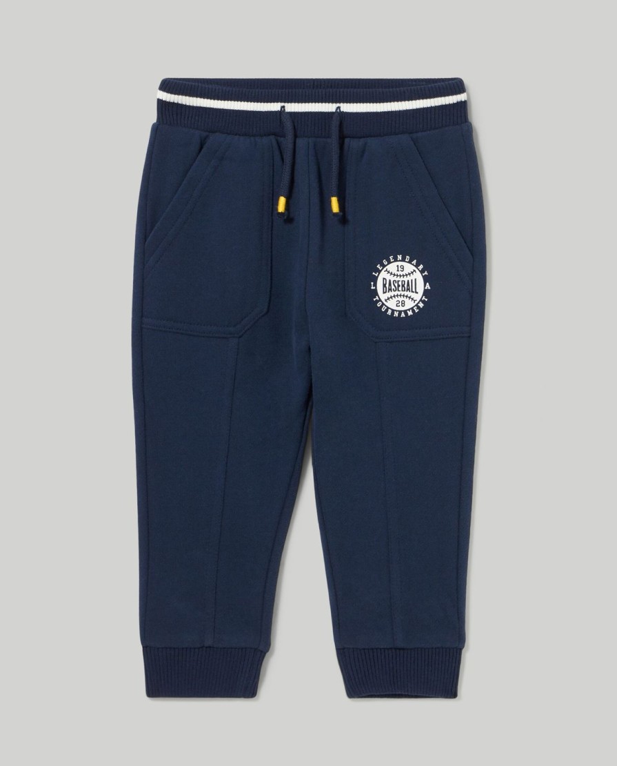 Neonato 9-36 Mesi Blukids Pantaloni E Jeans | Jogger In Puro Cotone Neonato