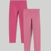 Bambini Blukids Jeans E Pantaloni | Pack 2 Leggings In Felpa Elasticizzata Bambina