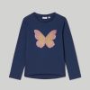 Bambini Blukids Magliette | T-Shirt In Puro Cotone Con Paillettes Bambina