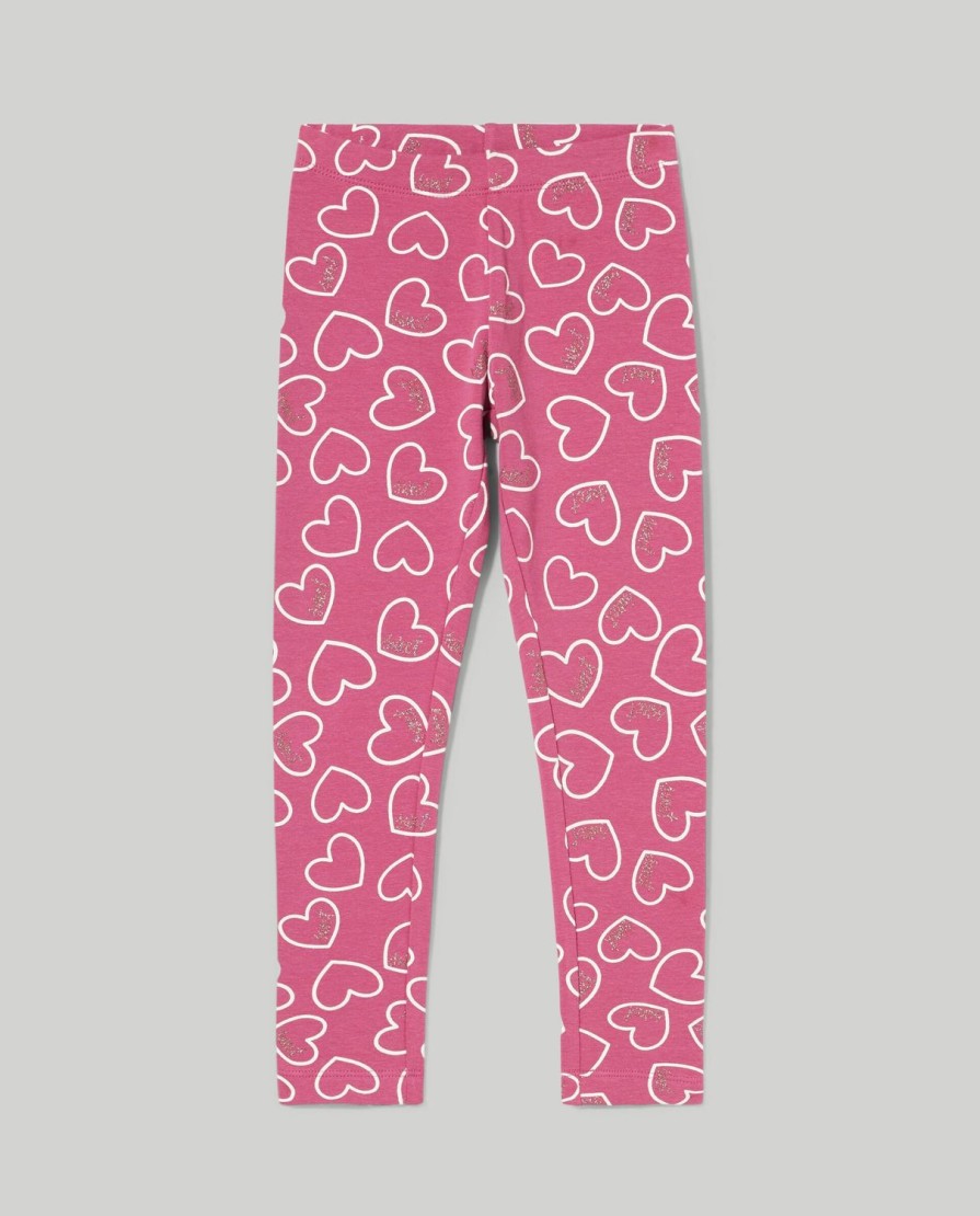 Bambini Blukids Leggings | Leggings In Felpa Di Cotone Elasticizzato Bambina