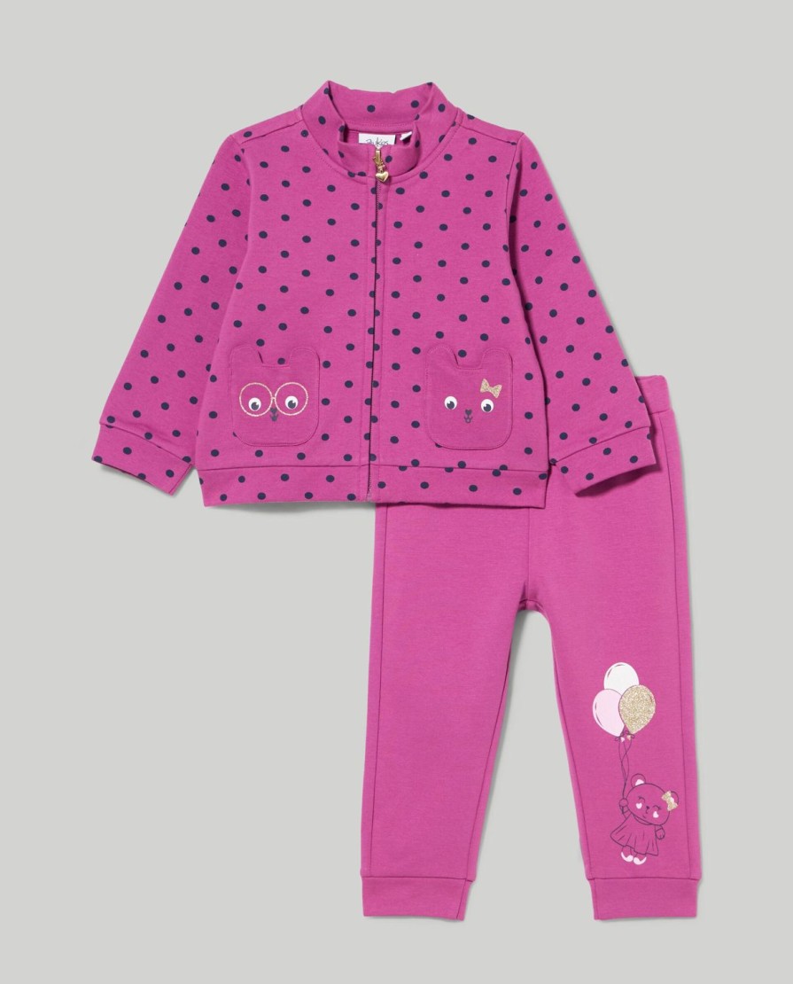 Neonata 9-36 Mesi Blukids Completini | Jogging Set In Cotone Stretch Neonata