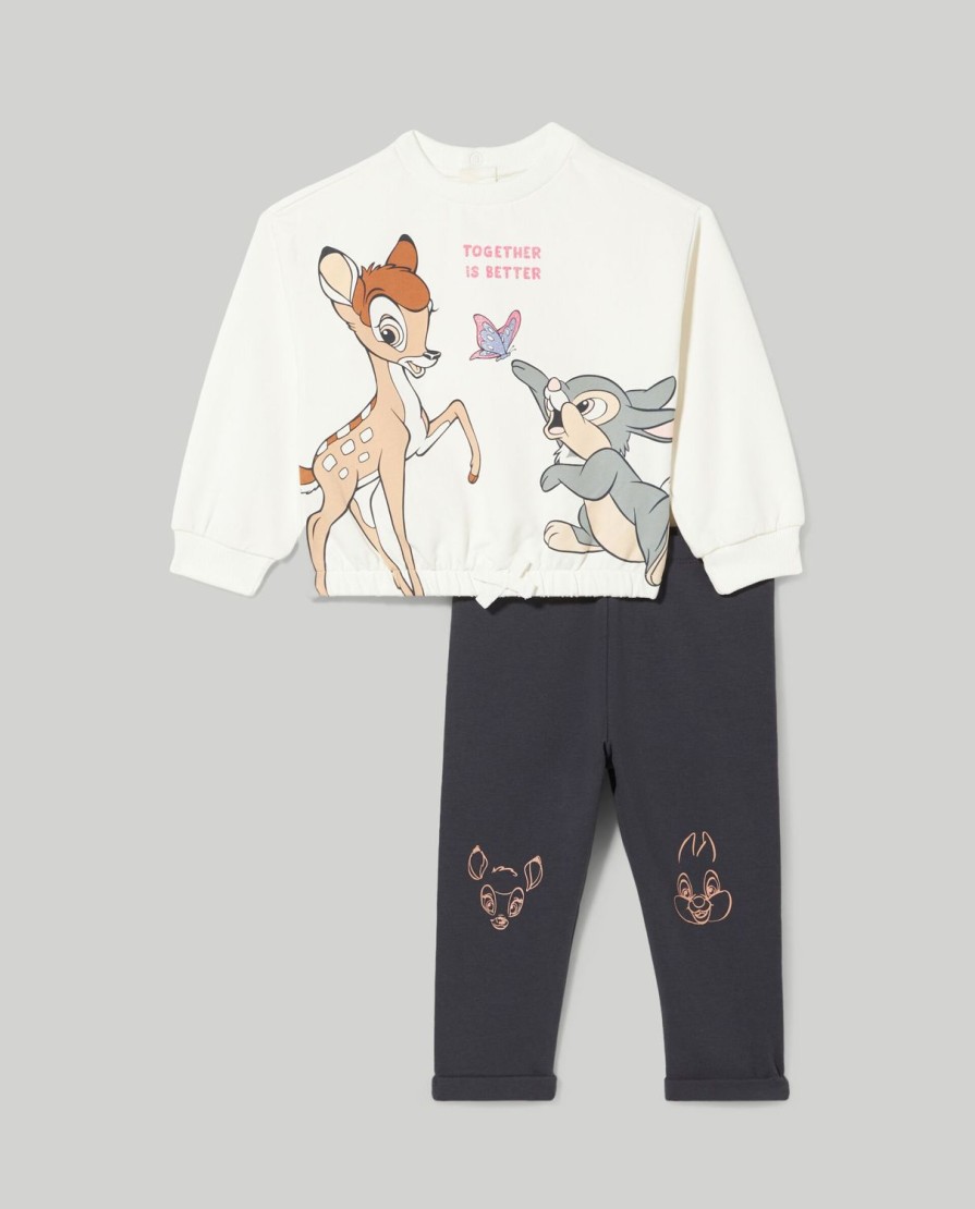 Neonata 9-36 Mesi Blukids Completini | Jogging Set In Felpa Di Cotone Con Stampe Neonata