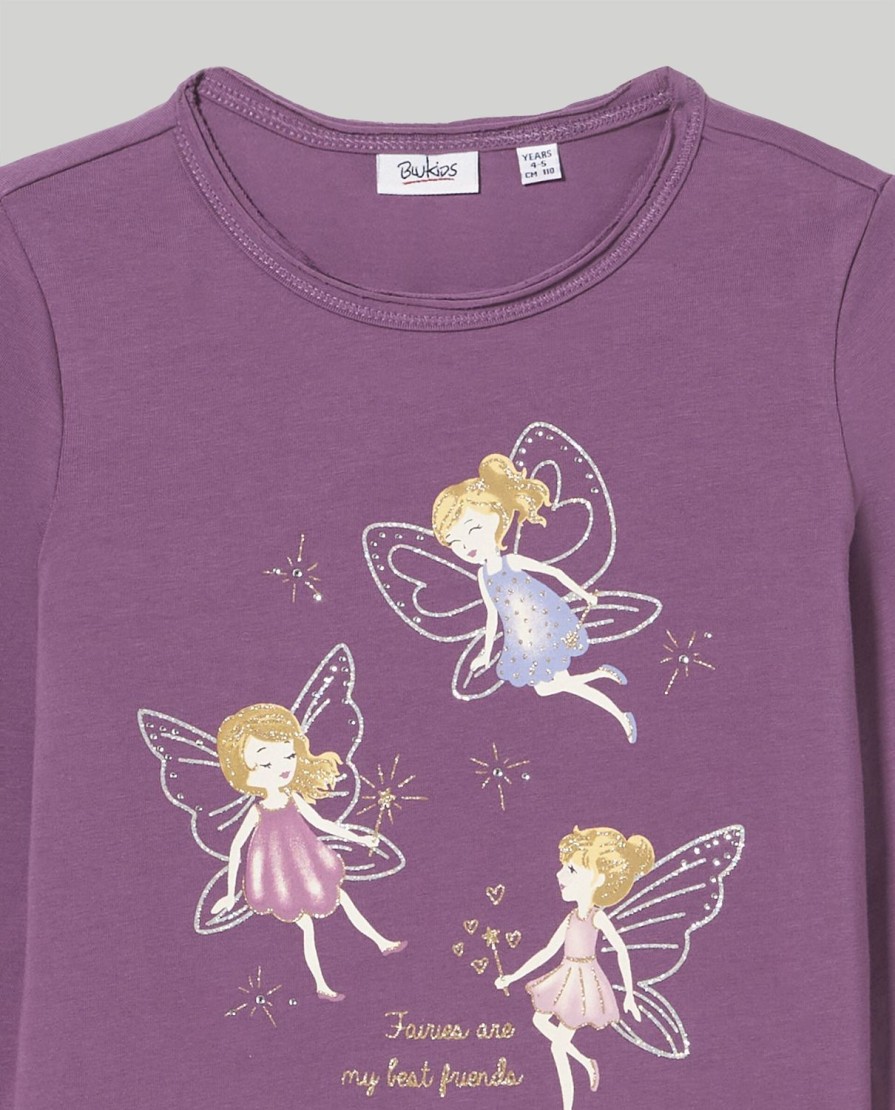 Bambini Blukids Magliette | T-Shirt Con Stampa Glitter Bambina