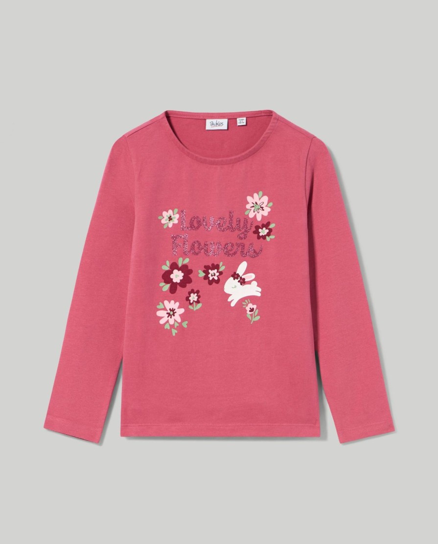 Bambini Blukids Magliette | T-Shirt In Cotone Elasticizzato Bambina