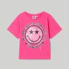 Ragazzi Blukids Magliette | T-Shirt Cropped In Puro Cotone Ragazza