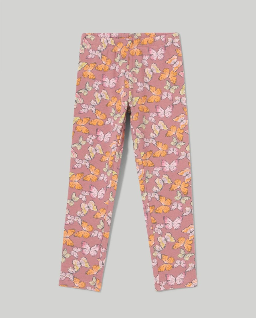 Bambini Blukids Leggings | Leggings In Felpa Di Cotone Elasticizzato Bambina