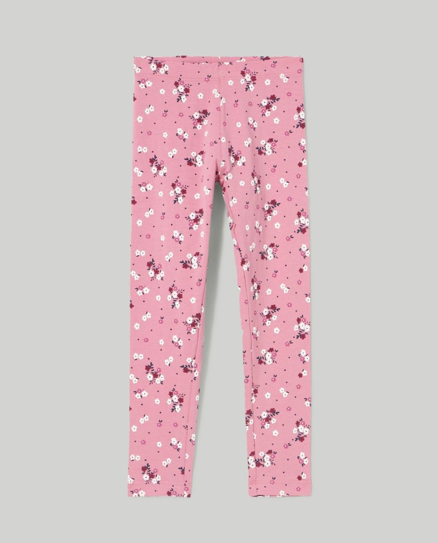 Bambini Blukids Leggings | Leggings In Felpa Elasticizzata Con Stampa Bambina