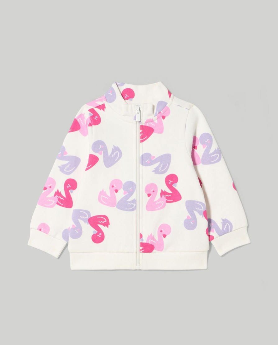 Neonata 9-36 Mesi Blukids Maglioncini | Felpa Full Zip In Puro Cotone Neonata