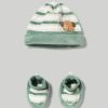 Nascita Blukids Accessori | Set Scarpine + Berretto In Ciniglia