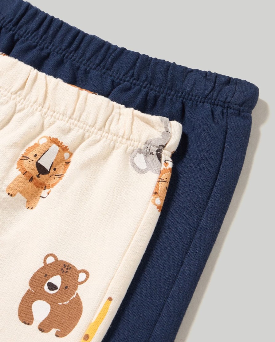 Neonato 9-36 Mesi Blukids Pantaloni E Jeans | Pack 2 Pantaloni In French Terry Di Puro Cotone Neonato